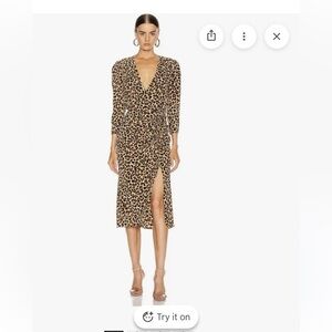 Veronica Beard Arielle Leopard Print Silk Dress